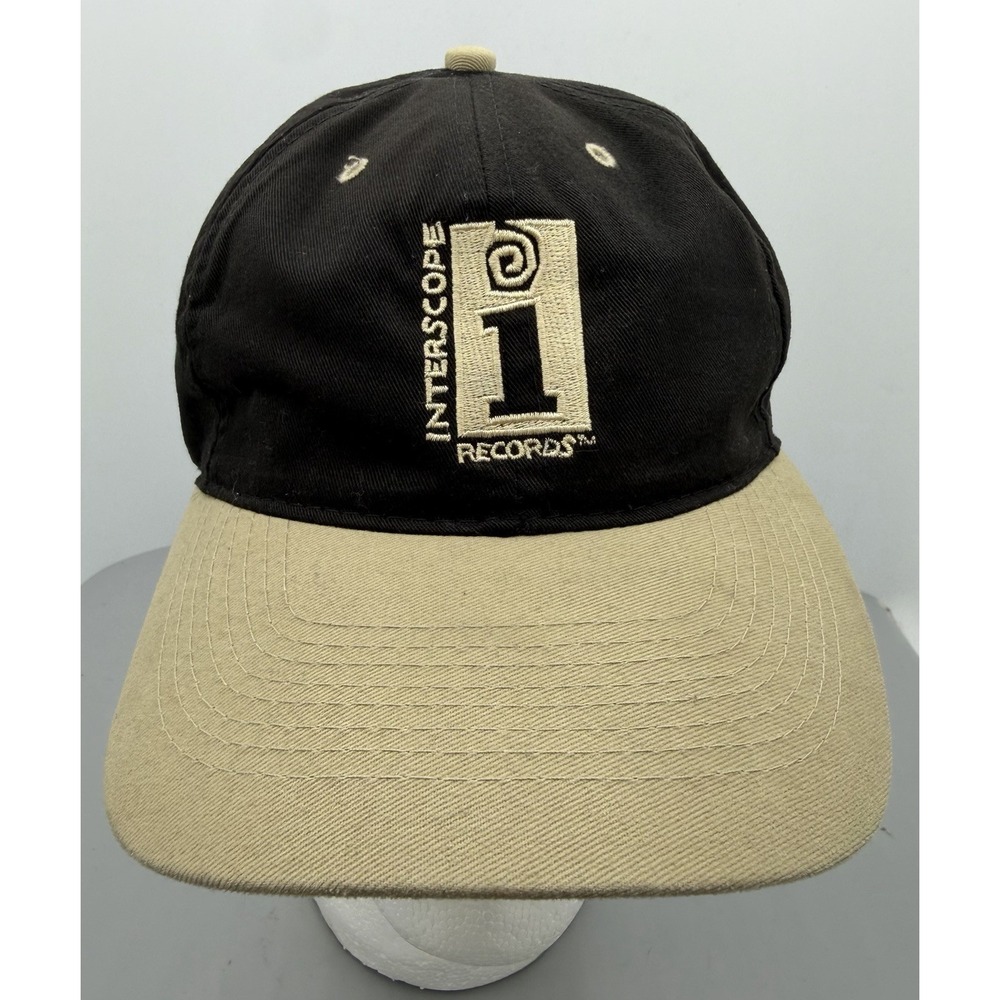 Rare 90s Hat Cap Interscope Records Hip Hop Vintage Otto Cap Embroidered Black